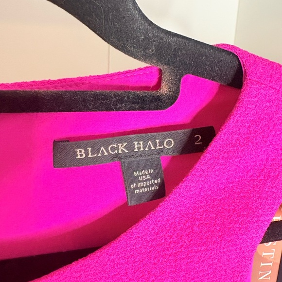Black Halo pink peplum dress size 2 - Picture 4 of 4